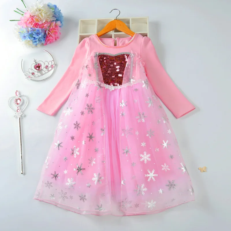 Рождественское платье принцессы Эльзы; Детские платья для девочек; vestido infantil robe disfraz; костюм; kerst jurk menina enfant; сезон осень