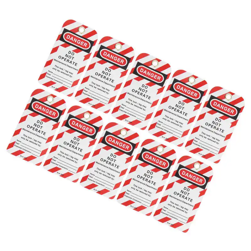 Warning Stickers Warning Decal 10PCS Lockout Tag Danger Do Not Operate Safety Warning Front / Back Label PVC for industrial chemical electric power petroleum