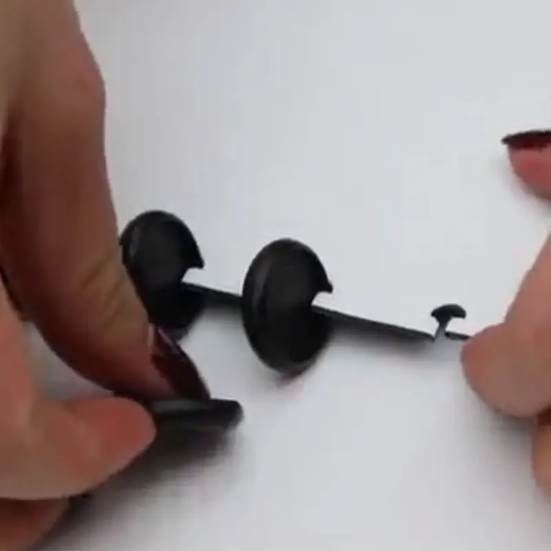50pcs Black Mushroom Hole Button Binding Discs Plastic Loose-leaf Coil 360 Degree Foldable Arc T-shaped hole Office Supplies