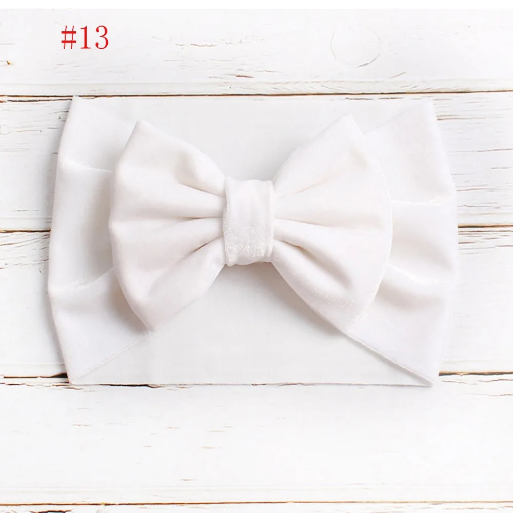 Bulk 24pc/lot Newborn Velvet Hair Bow Headband,kids girls Wide Turban Headbands Baby Head wraps gift Christmas hair accessories