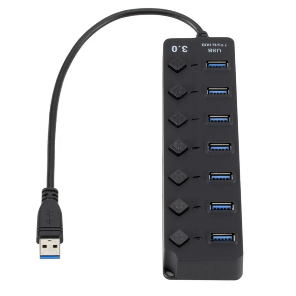 Высокоскоростной концентратор USB 3,0 4/7 портов USB 3,0 разветвитель концентратор вкл/выкл встроенный перенапряжение/Защита от перегрузки по току и короткого замыкания Uni