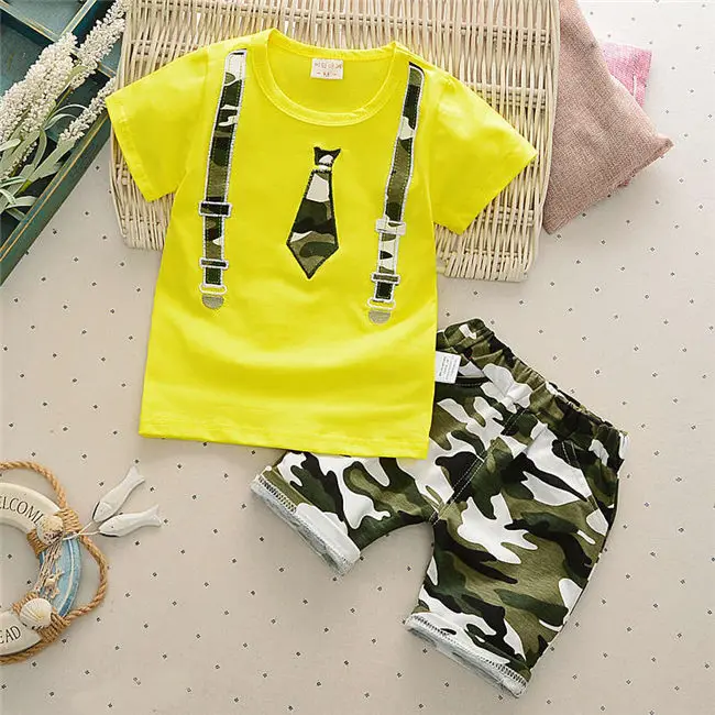 Bibicola/ комплект летней одежды для малышей, рубашка с принтом+ короткие штаны на лямках комплект одежды из 2 предметов, Модный хлопковый детский комплект для мальчиков - Цвет: PICTURE COLOR