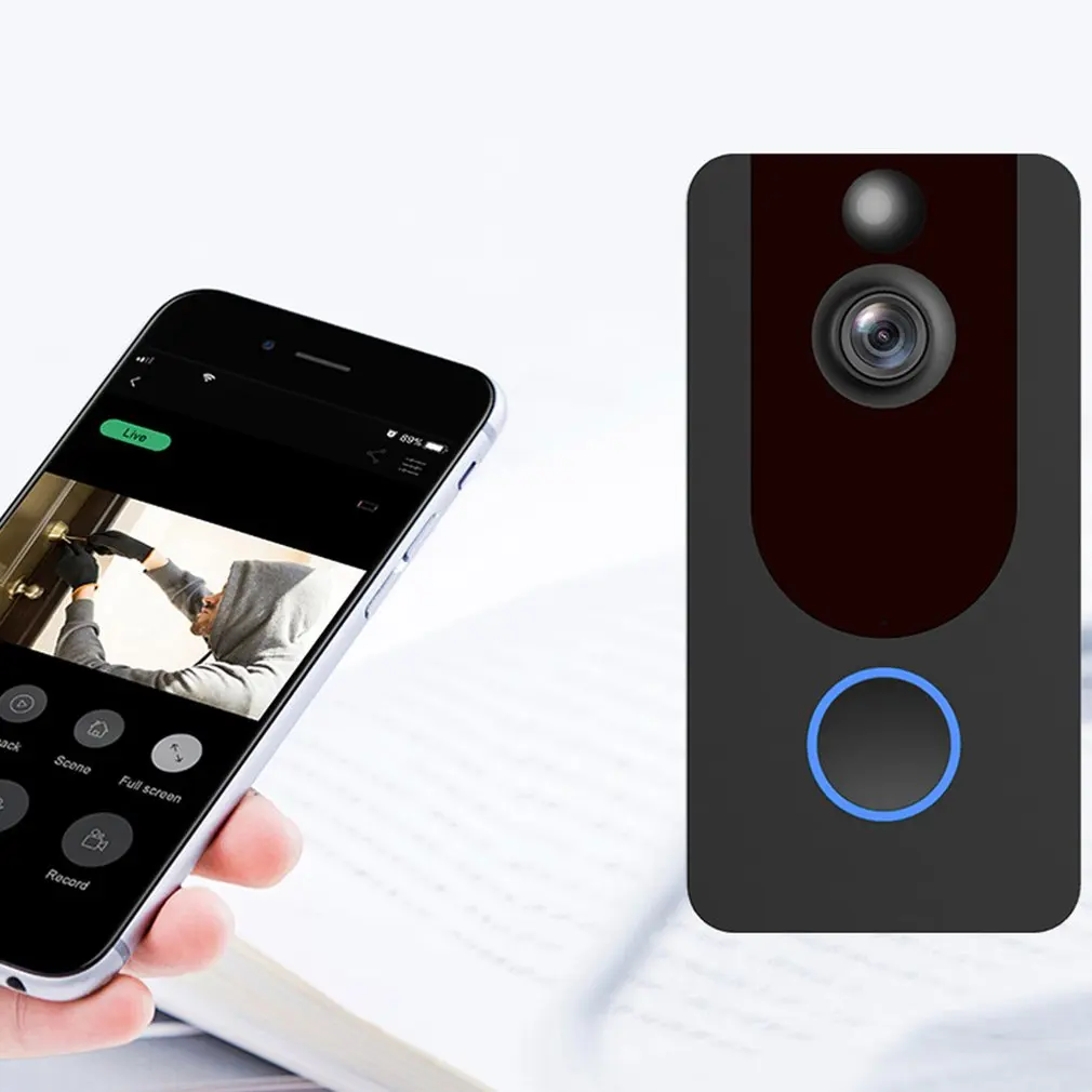 

V7 HD 1080P Smart WiFi Video Doorbell Camera Visual Intercom With Chime Night vision IP Door Bell Wireless Security Camera
