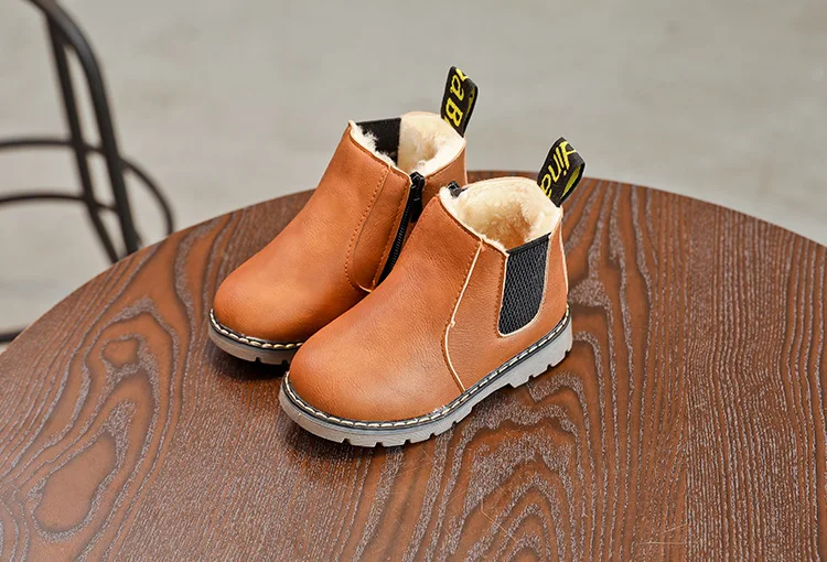 Children Snow Boots 2020 Autumn Winter Cotton Shoes Boys Girls Waterproof Non-slip Ankle Boots Kids Leather Boots Fashion