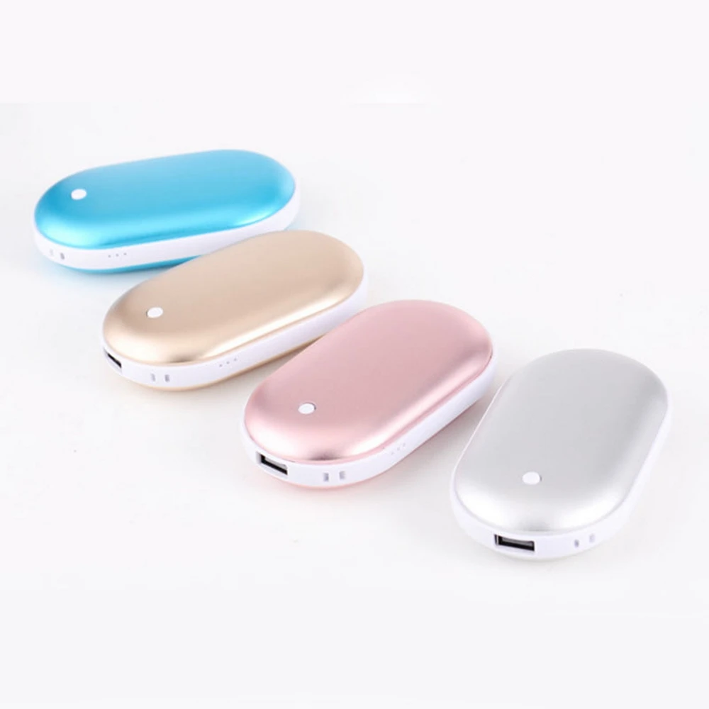 Hand Warmer USB Heater 5200mAh 5V Rechargeable LED Electric HandWarmer Heater Travel Handy Long-Life Mini Pocket Home Warming