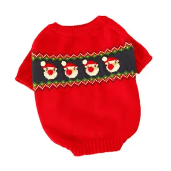 

Exquisite Costume For Christmas Pet Cute Red Sweater Autumn And Winter Clothes Santas Claus Knitted Shirt 2-legged Dogs