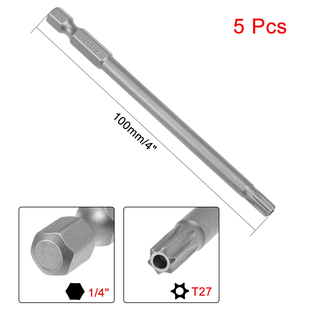 uxcell Torx Screwdriver Bits Hex Shank Magnetic Head S2 Alloy Steel for Electric Hand Screwdrivers Electric Air Drills