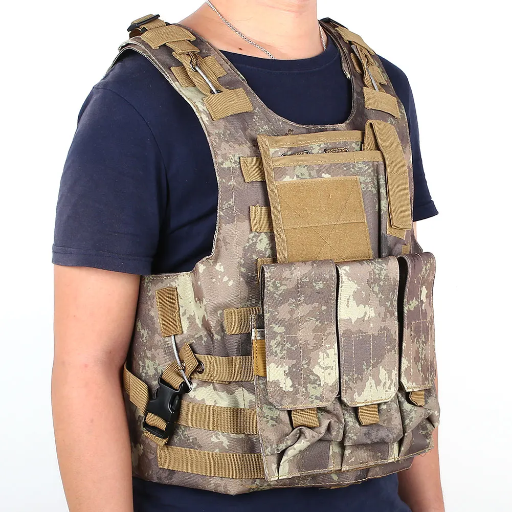 Tactical Vest Durable 3 Colors Nylon Combat Outdoor Protective Gear Field Survival Adventure Equipment Armed Forces Survive