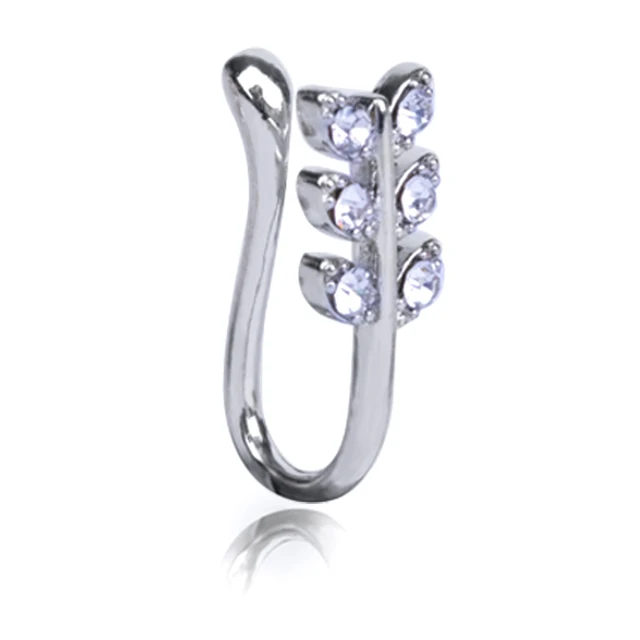 Fake Nose Piercing Ring Nose Cuff And Stud Jewelry Cooper Curve Shape Nose Clip Non Piercing Nose Ring Clip Ear Clip 4-silver