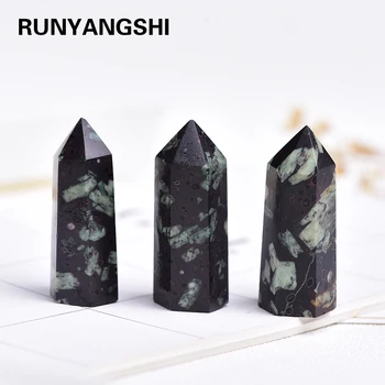 

1PC Natural Chrysanthemum stone crystal point hexagon column home office for fengshui and decoration meditation chakra healing