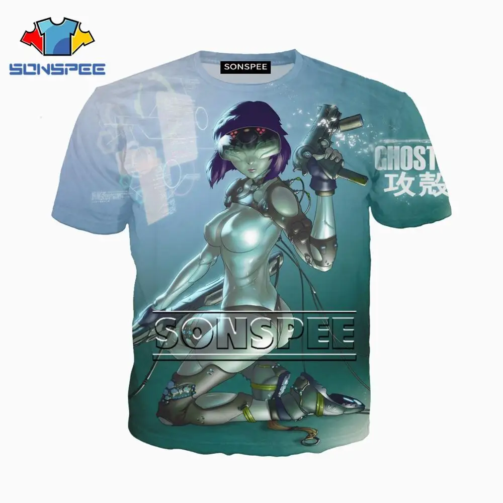 

SONSPEE Ghost in the Shell Anime 3D printed Man Woman t-shirt unisex hot sale Fashion hip hop top tees Leisure streetwear XK39