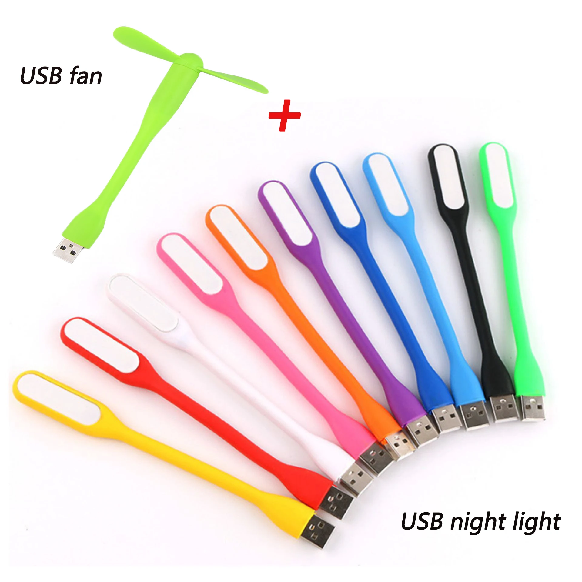 USB Mini Fan Flexible Portable Mini Fan USB Eye Protection Night Light