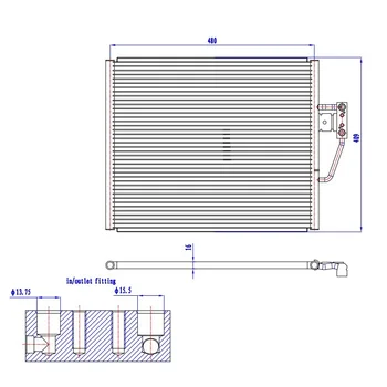 

OE 64538367946 New Condenser air conditioning For BMW 3' E36 1996-2000 Dimensions 473×457×16(mm)