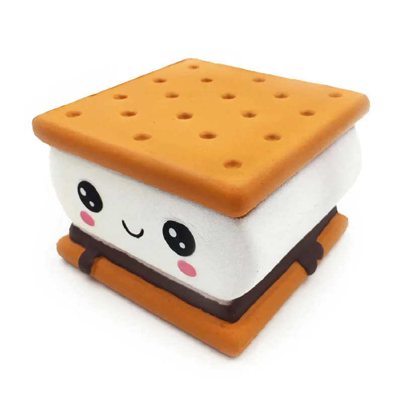 

2019 Cute Simulation Chocolate Sandwich Biscuit Rebound Slowly Anti-stress Decompression Soft Food Toys Children’s Toys Gift