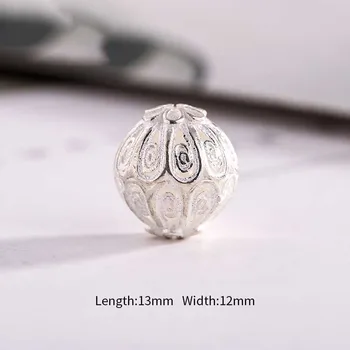 

2Pc 12x13mm 925 Sterling silver color Spacer Ball Beads Flower Petals Ball For Bracelet DIY Jewelry Makings 92535
