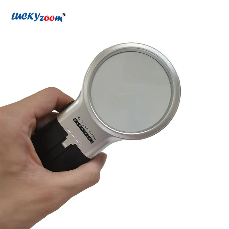 Handheld Magnifier With LED Light 3X Foldable Magnifying Glass With Holder Reading Magnifier Lamp Multifunctional Jewelry Loupe