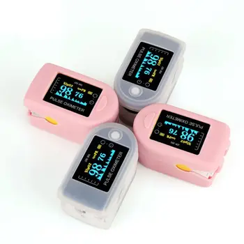 

OLED Digital Fingertip Pulse Oximeter With Silicone Case Heart Rate SPO2 PR Blood Oxygen Sleep Monitor Without Battery Detector