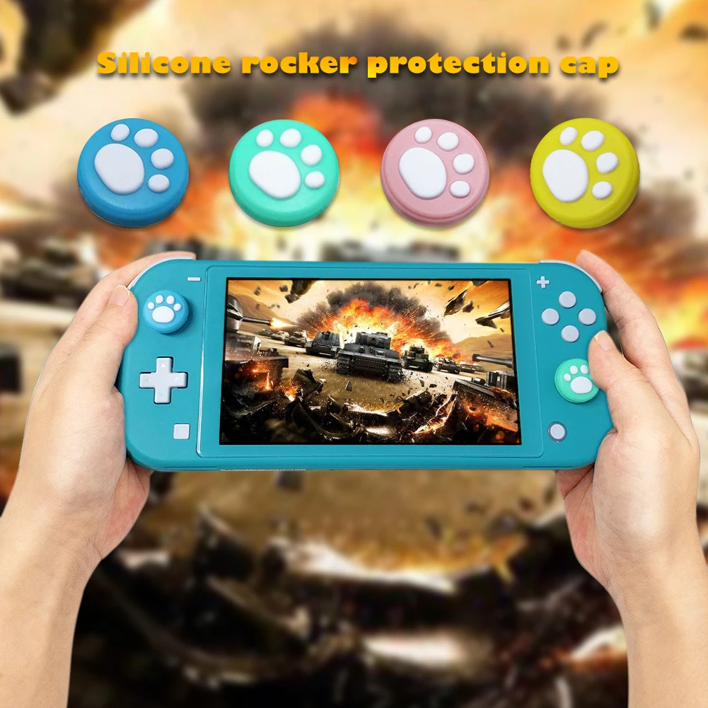 VKTECH 4pcs Silicone Thumb Grips Analog Stick Non-slip Covers for Nintendo Switch Lite Joy Con Analog Stick Caps Skin
