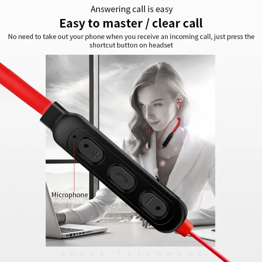 New Wireless Bluetooth Earphone Magnetic Suction HiFi Sound Quality Stereo Headset Waterproof Wireless Sports Earbud with HD Mic