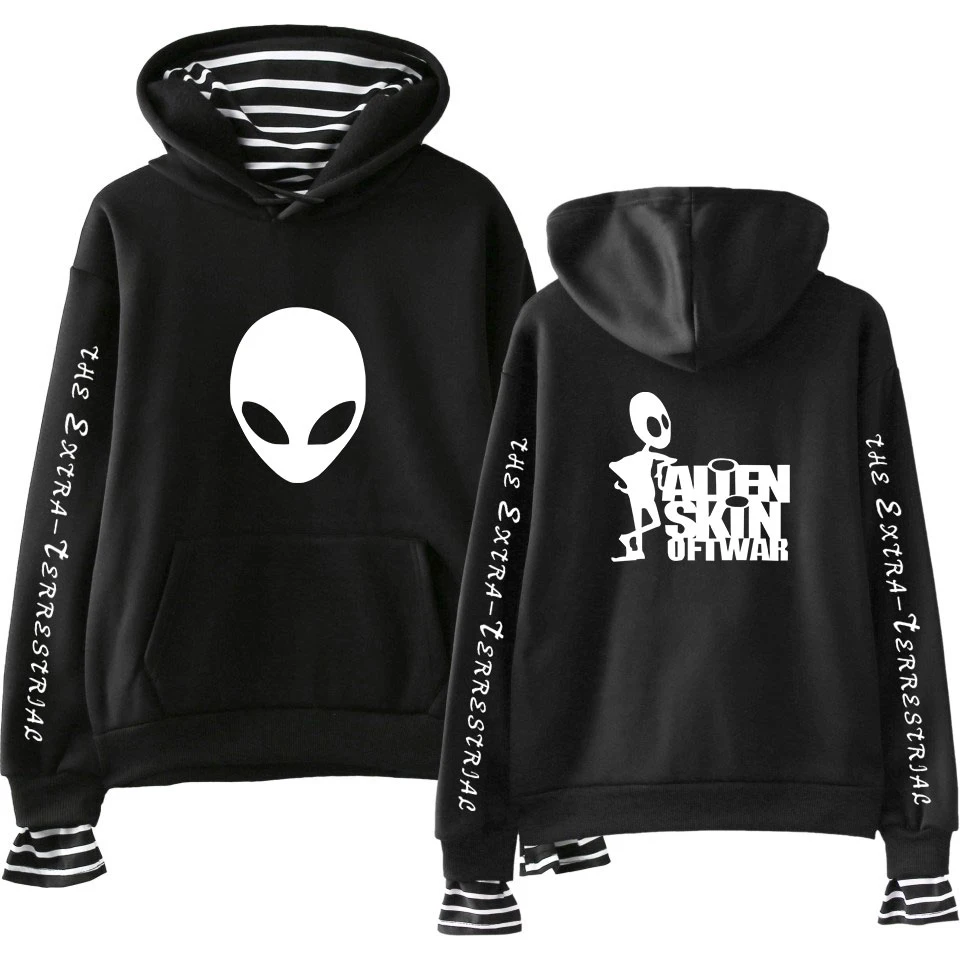Printed ET ALIEN Hoodies Men Casual Hooded Streetwear Sweatshirts Hip Hop Harajuku Male Tops