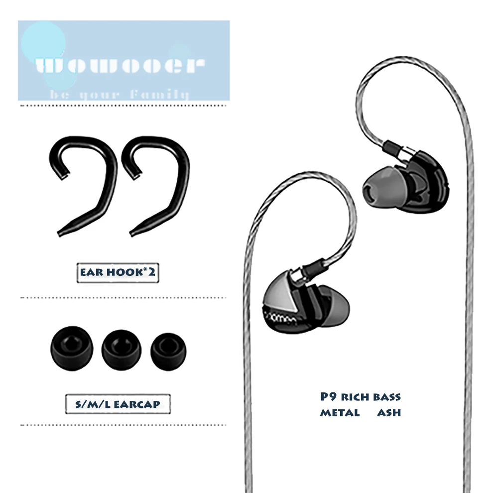 

In Ear Earphone Noise Cancelling Earbuds Metal Fever HiFi Headset With Microphone earcap hook fone de ouvido Head Plug Earphone