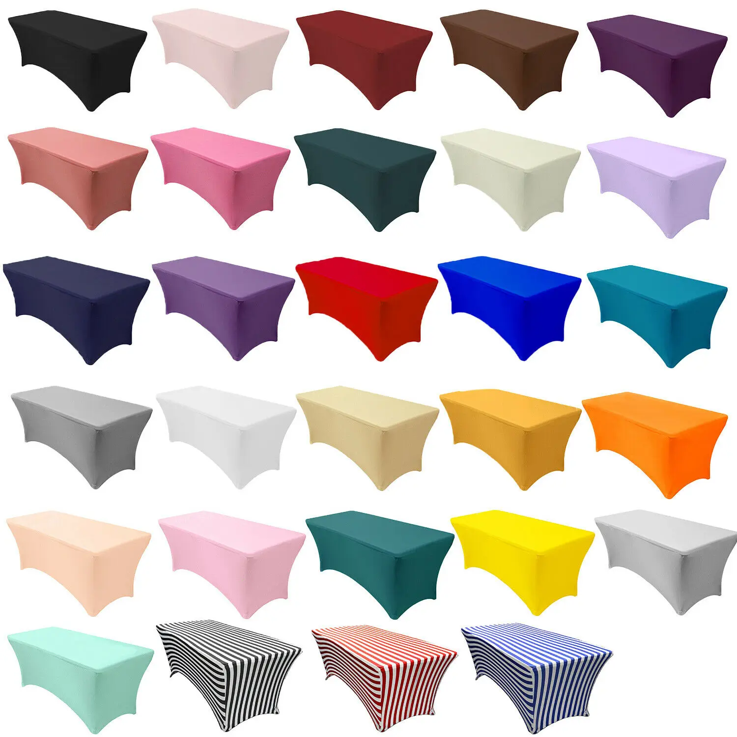 

Your Chair Covers - Stretch Spandex Table Covers, Fitted Rectangular Tablecloths