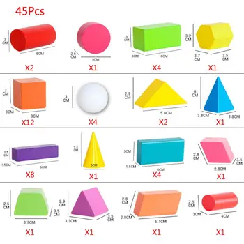 

Kids Children Building Block Wooden Geometry Shape Boys Girls Math Toys