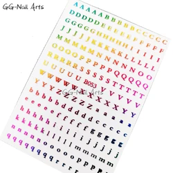 1pcs D-Series Colorful English Letter Nail sticker English Alphabet Nail Decal Stamping Words Designs Decorations for Tips