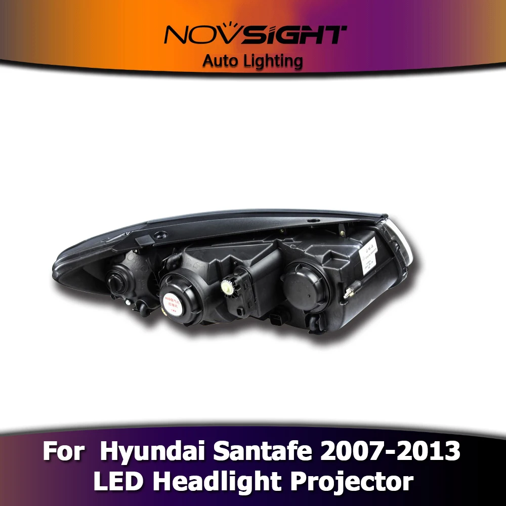 NOVSIGHT 2 шт. проектор фары DRL Противотуманные фары дальнего света в сборе ближнего света для Hyundai Santafe 2007-2012 2013