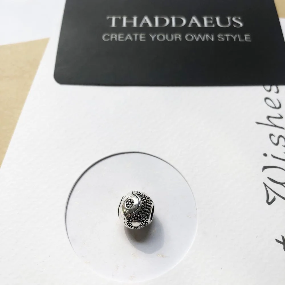 Бусины Инь-Ян, серебро подходит браслет Томас ожерелье Европейский DIY Bijoux ювелирные аксессуары подарок для женщин