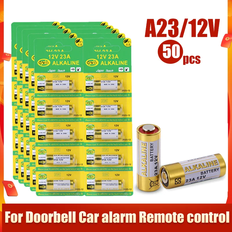 Щелочная батарея 23a 12 В 50 шт. 23GA 21/23 A23 A23S E23A EL12 MN21 MS21 V23GA L1028 RV08 GP23A K23A для пульта