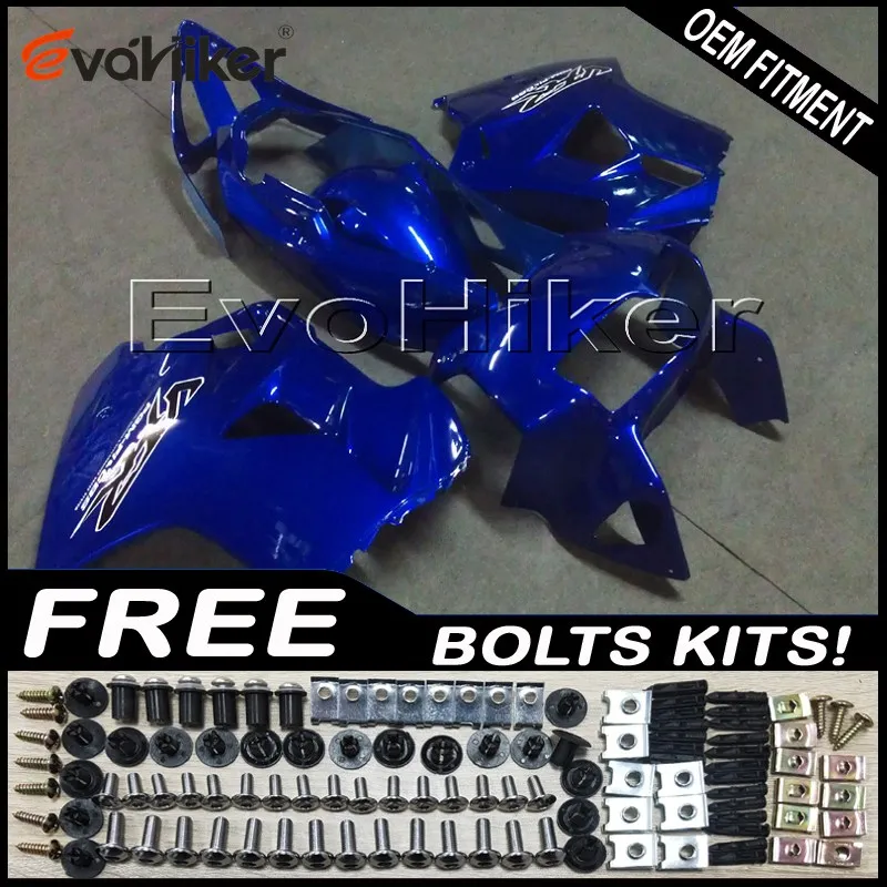 Пользовательские мотоциклетные пластиковые крышки ДЛЯ VFR800 1998-2001 ABS обтекатель мотоциклетные панели синий+ подарки