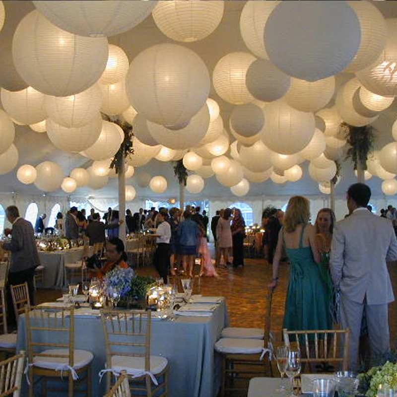 Paper Lantern 30Pcs Chinese Paper Lanterns DIY Ball Lampion Hanging Wedding Birthday Anniversaire Party Decor 4-12 inch Mix Size
