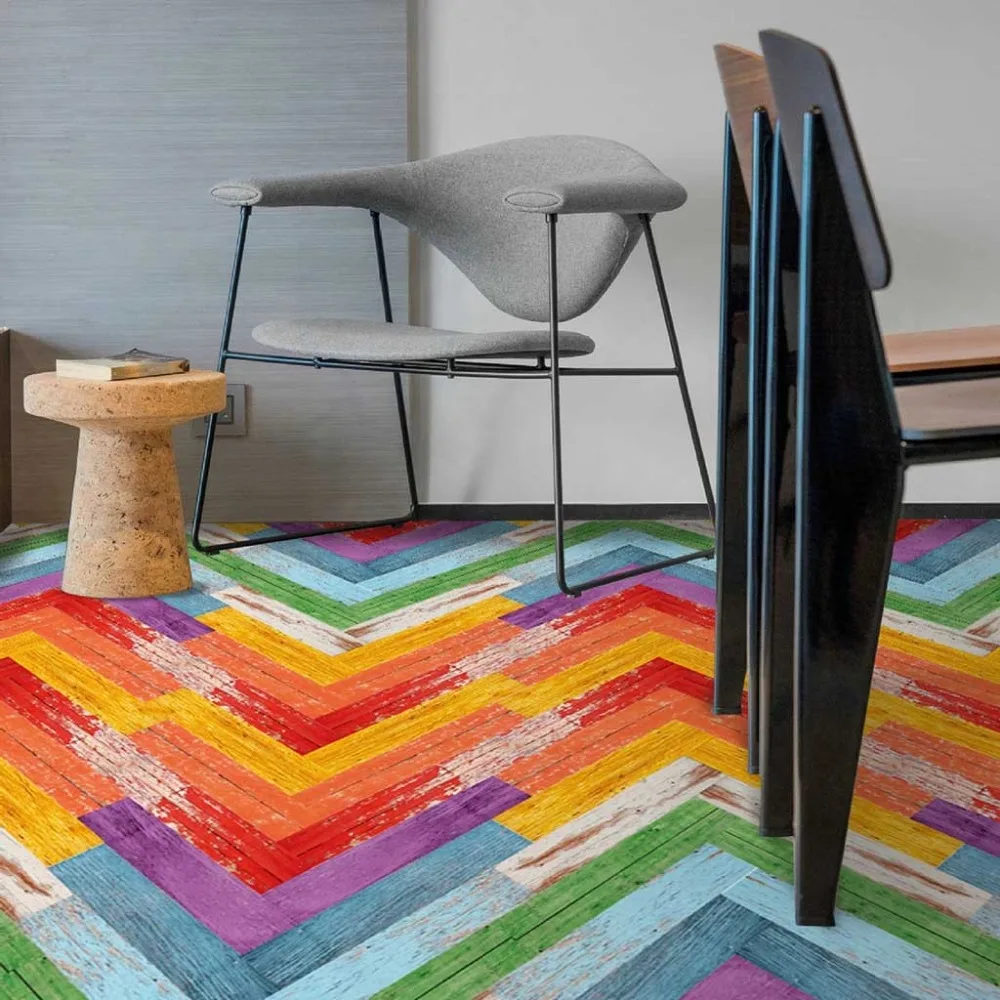 Simulation of wood floor stickers waterproof non-slip wear-resistant DIY self-adhesive tile stickers living room bedroom 30D5 (13)