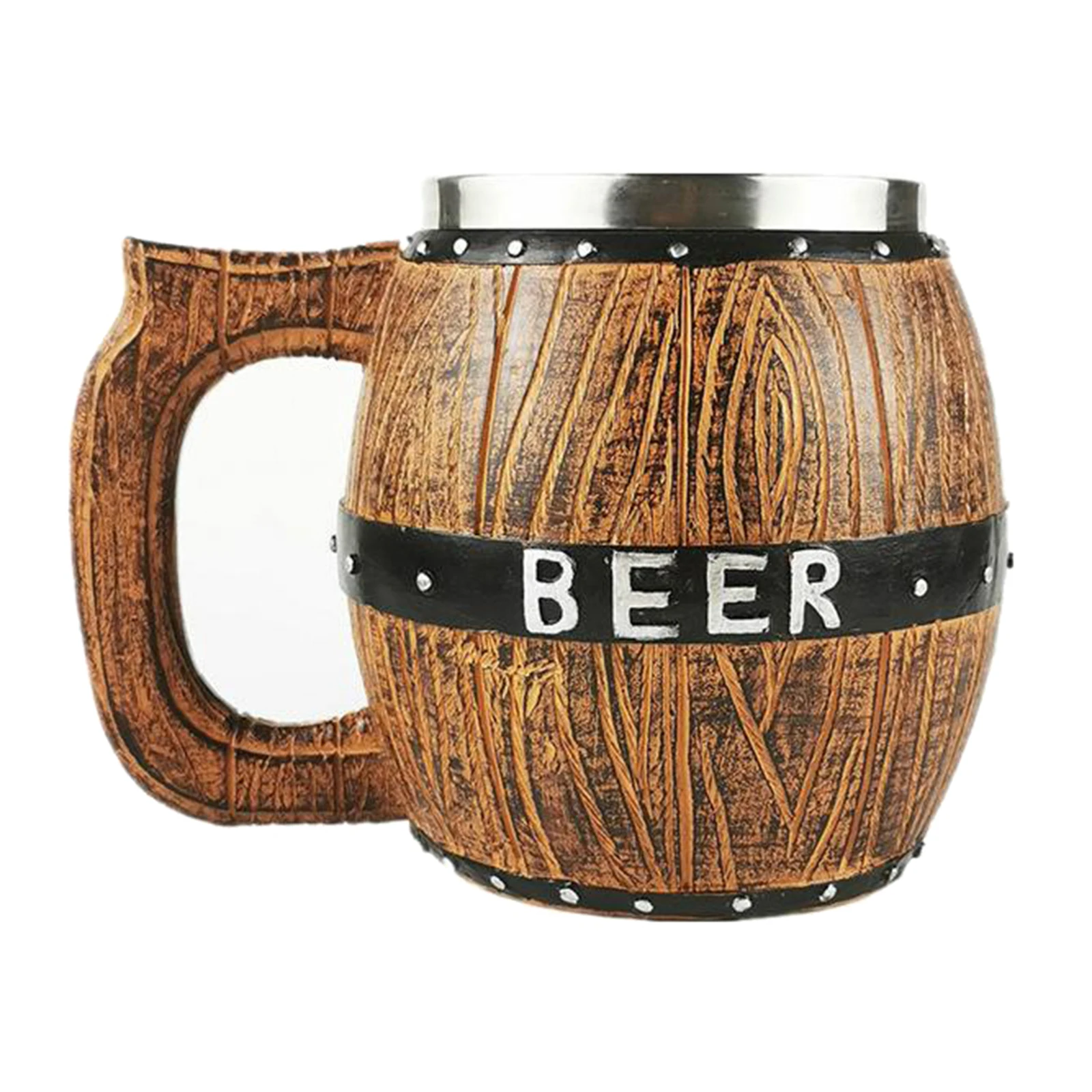 580ml Wooden Barrel Beer Mug Bucket Shaped Drinkware Cocktail Mug