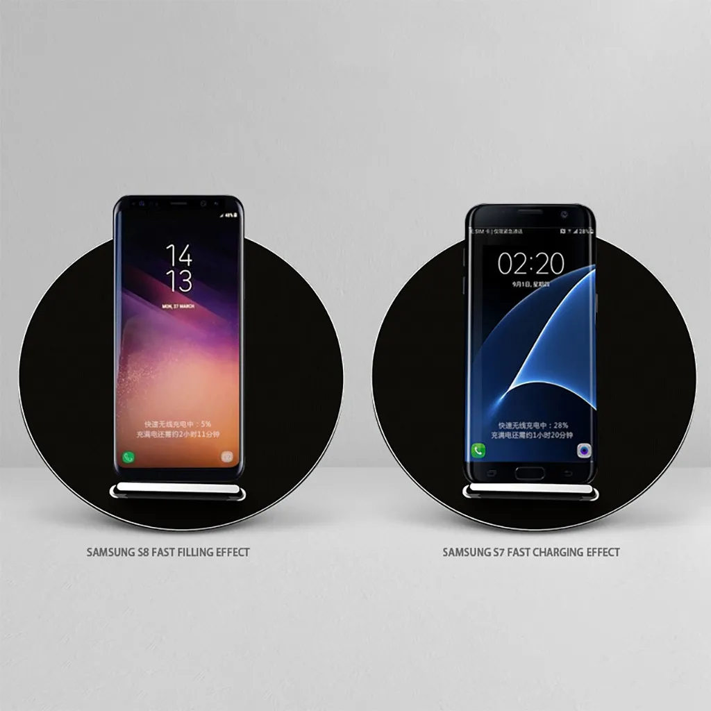Новая мода для Iphone 8 X S8 8+ зеркало 10 Вт Беспроводная стойка для зарядного устройства Pad Qi быстрое зарядное устройство Z825