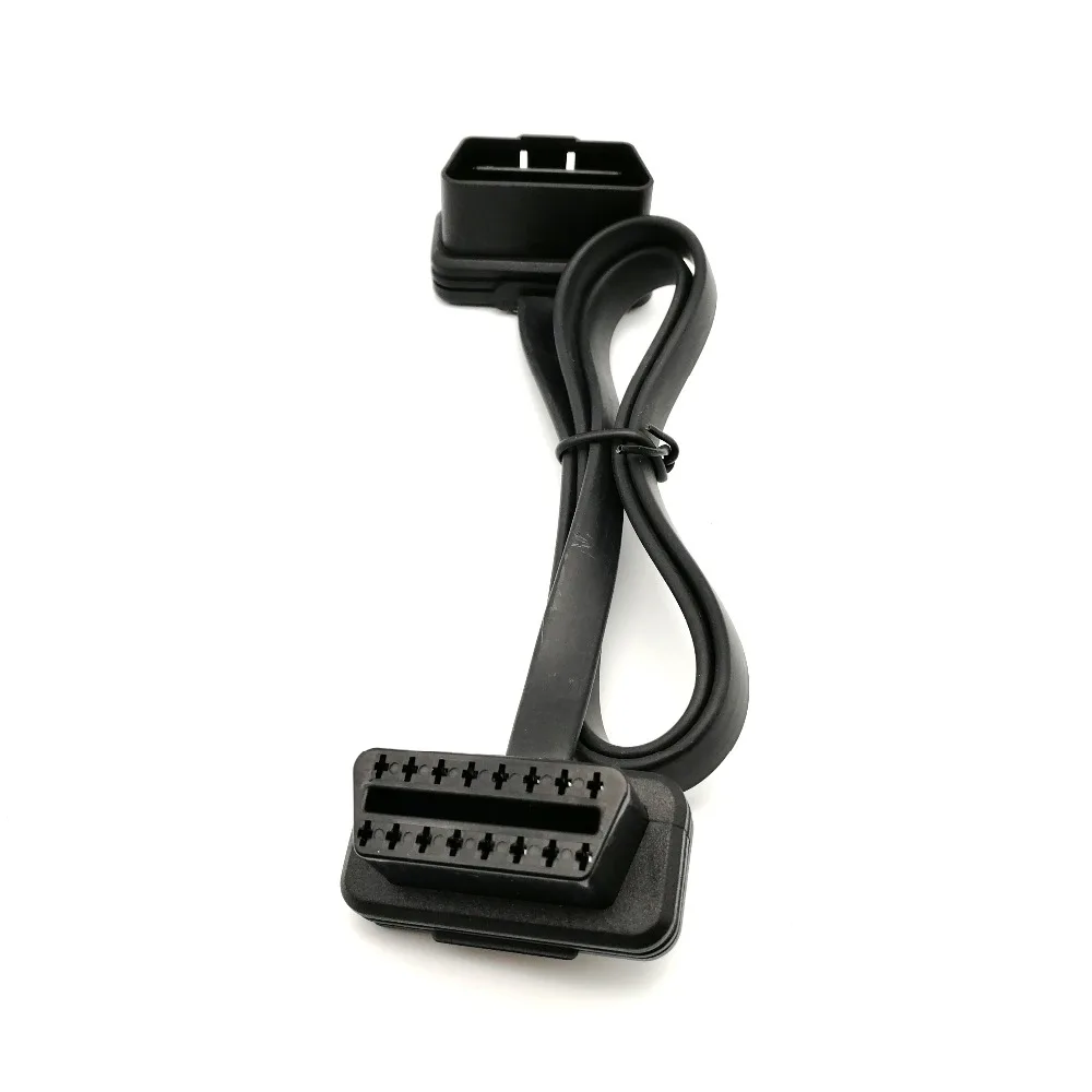 50 шт./лот! Плоский тонкий, как лапша gps кабель OBD OBD2 OBDII мужчин и женщин автомобильные аксессуары диагностические кабели удлинительные разъемы