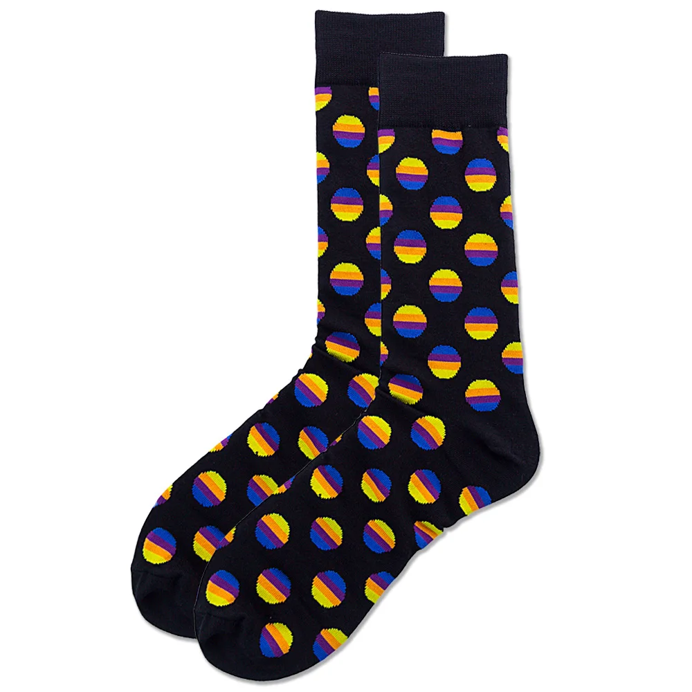 Модные мужские носки унисекс в стиле хип-хоп, осенние носки с фруктами и рисунками из мультфильмов, крутые носки из чесаного хлопка для влюбленных, Meias 404 - Цвет: Black 3 color gradie