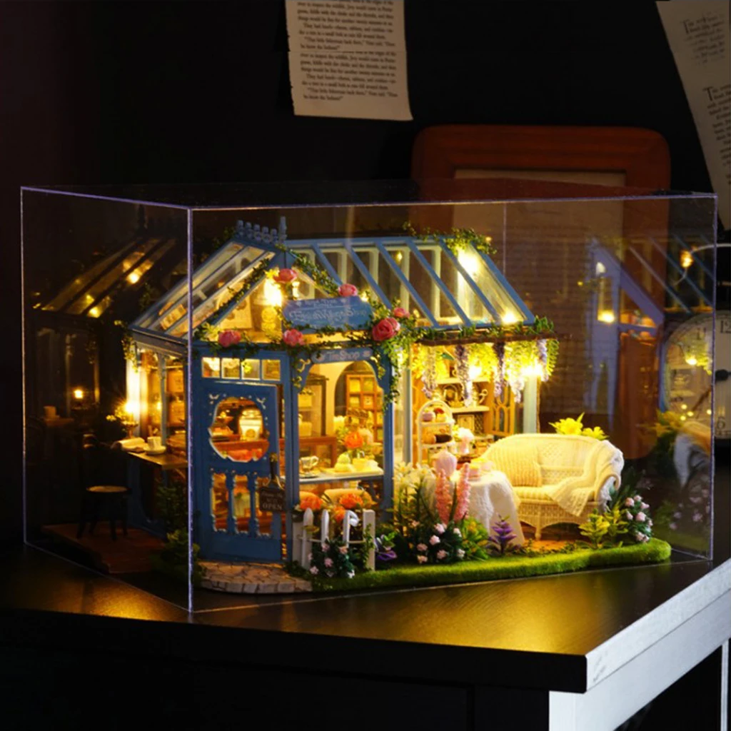 1:24 Scale DIY Dollhouse Wooden Miniature Patio Kit Mini Room Creative Gifts for Women and Girls