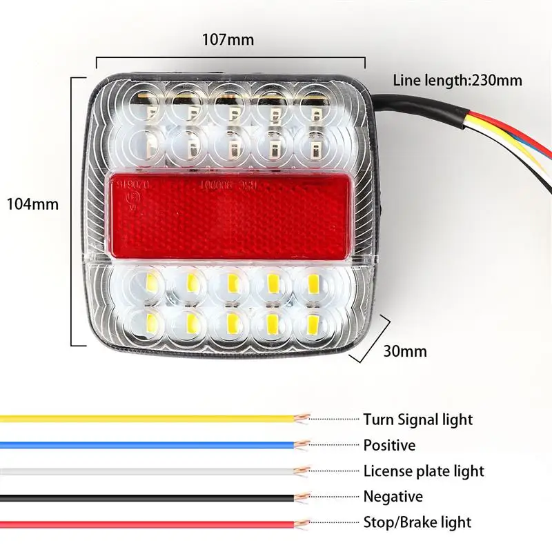 Caminhão traseiro Tail Lights, LED Turn Signal