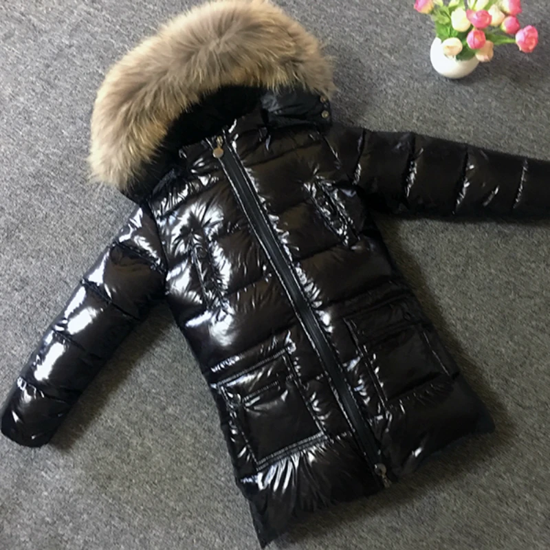 Зимнее пальто для мальчиков 2019 детская куртка на утином пуху длинные плотные