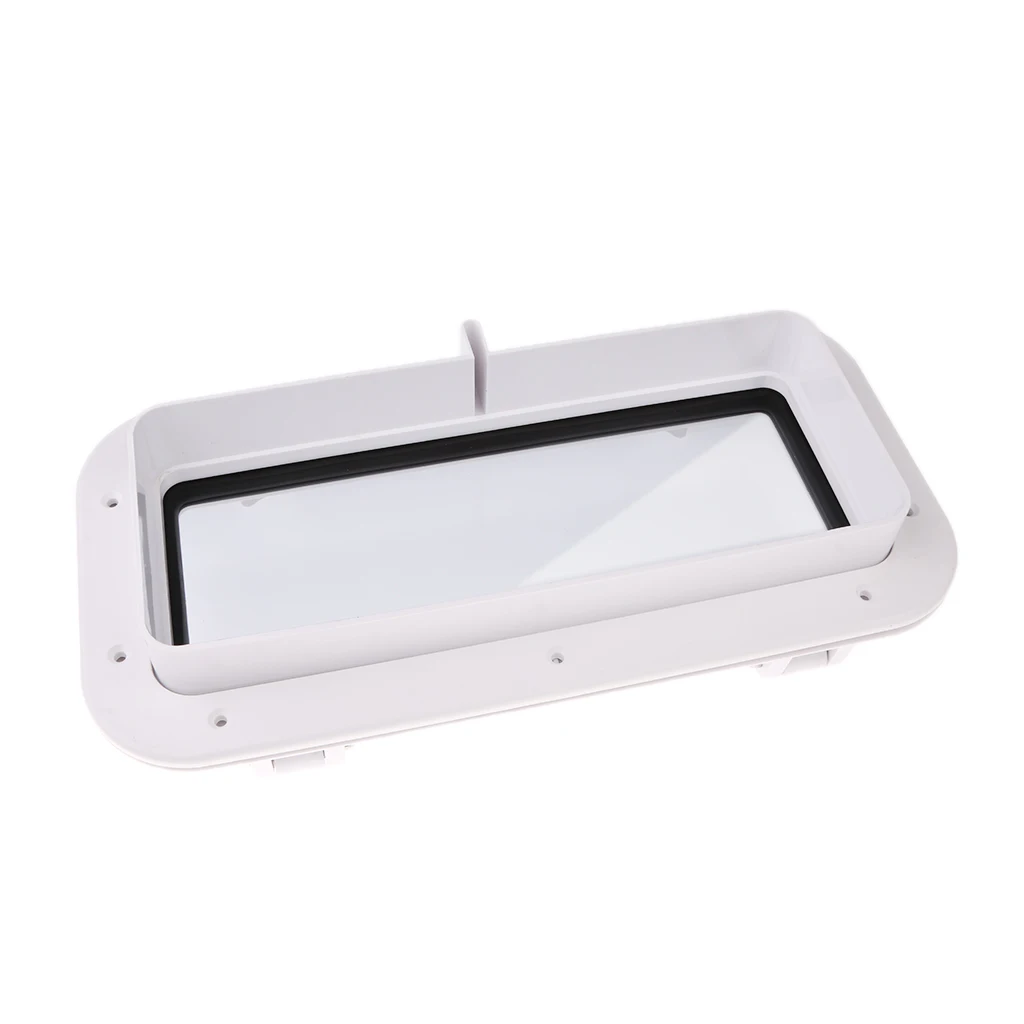 Boat Rectangular Porthole Window with White ABS Plastic Trim Port Hole