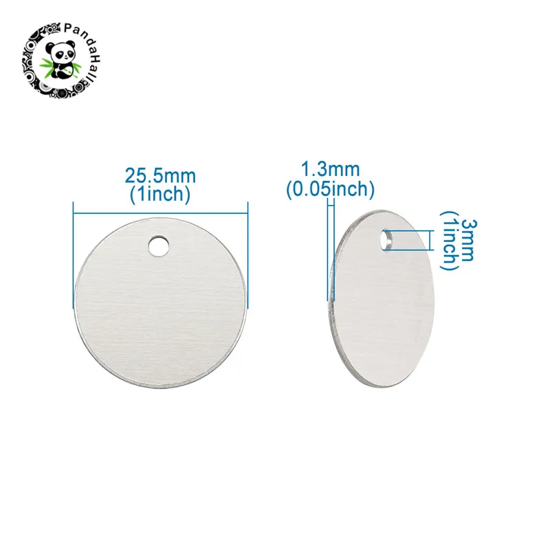 Pandahall 50 шт. алюминиевые подвески заготовки звеньев для Ювелирная фурнитура для рукоделия ожерелье изготовление плоских круглых 25,5x1,3 мм отверстие: 3 мм