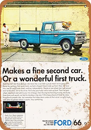 

Металлический знак-1966 пикап Ford-винтажный Настенный декор для кафе, пива, бара, декоративные поделки