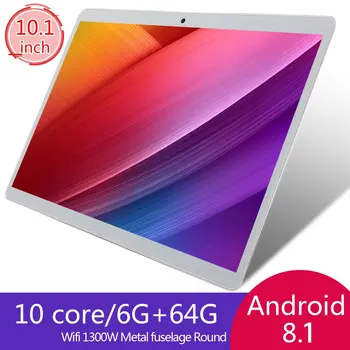 

V10 Classic Tablet 10.1 Inch HD Large Screen Android 8.10 Version Fashion Portable Tablet 6G+64G White Tablet White US Plug