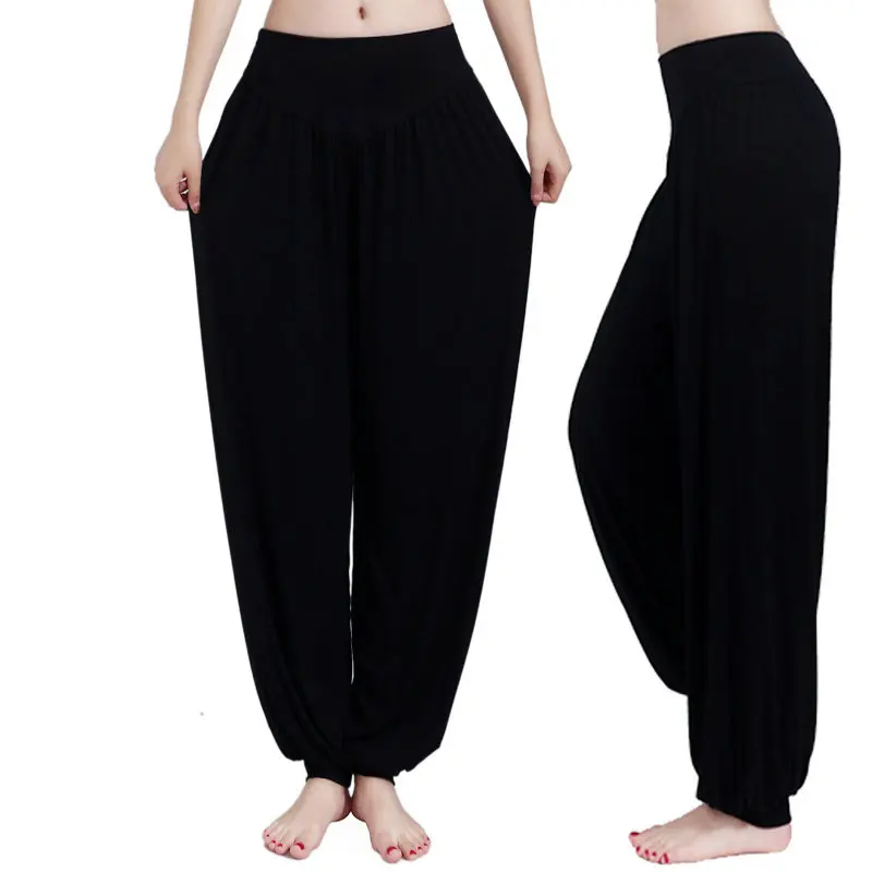 Yoga-Pants Long-Trousers Wide-Leg Dance XXL Plus-Size Women Modal for Soft 13-Colors