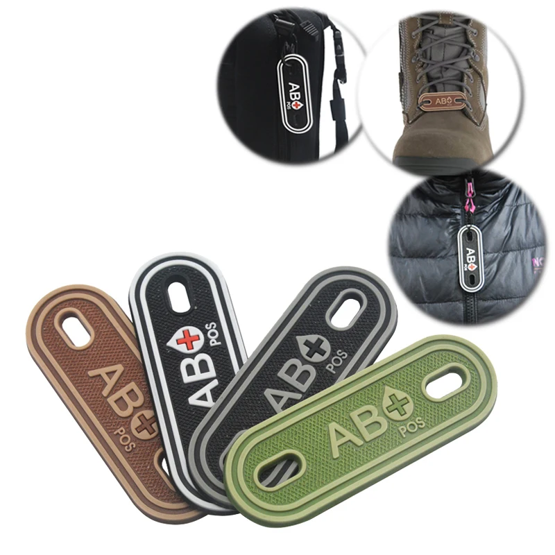 2pc 3D Rubber PVC A+ B+ AB+ O+ Positive Blood Type Group Patches Tag for clothing Bag Shoes Tactical Military Badges accessories (2)