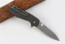 

High Quality Tactical Folding Knife D2 Blade Carbon Fiber Handle Stone Wash Outdoor Camping Safety Pocket Military Knives