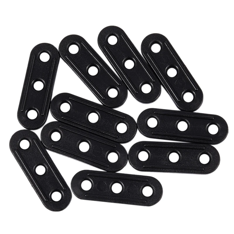 

10Pcs Plastic Tent Guyline Bent Runners - Black