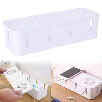 

Plug Wire Cable Storage Box Household Large-capacity Safety Charging Cord Power Desktop Organizer Box Socket Finishing K2M0